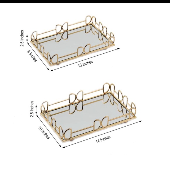 Gold Metal Decorative Trays (set of 2) - Picture 6 of 6